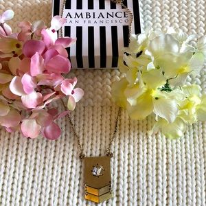 NWT Trendy Gold Ambiance chevron tier necklace